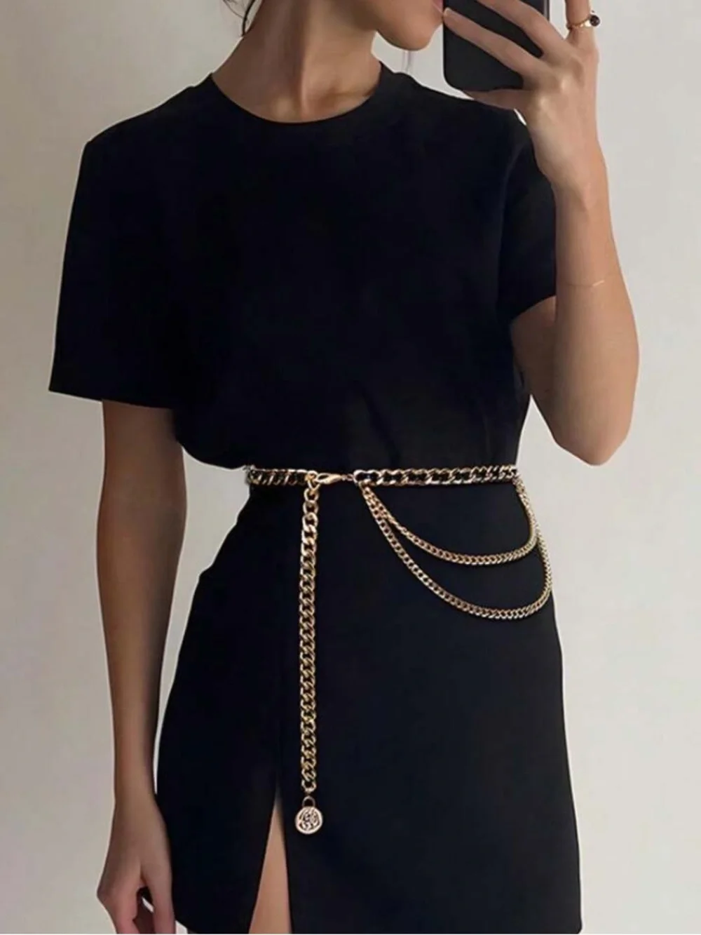 Luxury Gold Chain Waist Belt with Coin Charm